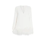 Safiyaa Aleannah Ivory Feather Trimmed Short Dress29241 nobg