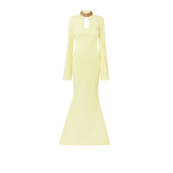 Safiyaa Anouk Pale Yellow Long Dress96145 nobg