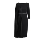 Safiyaa Liba Black Midi Dress With Embroidered Belt47797 nobg Safiyaa Liba Black Midi Dress With Embroidered Belt47797 nobg