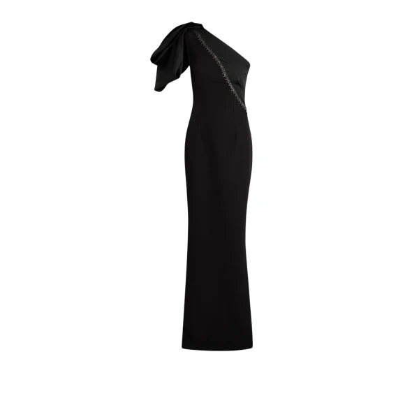 Safiyaa Maelys Embroidered Black Long Dress40269 nobg