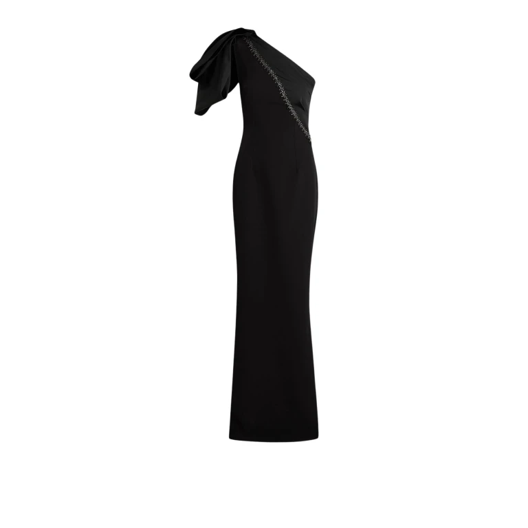 Safiyaa Maelys Embroidered Black Long Dress40269 nobg