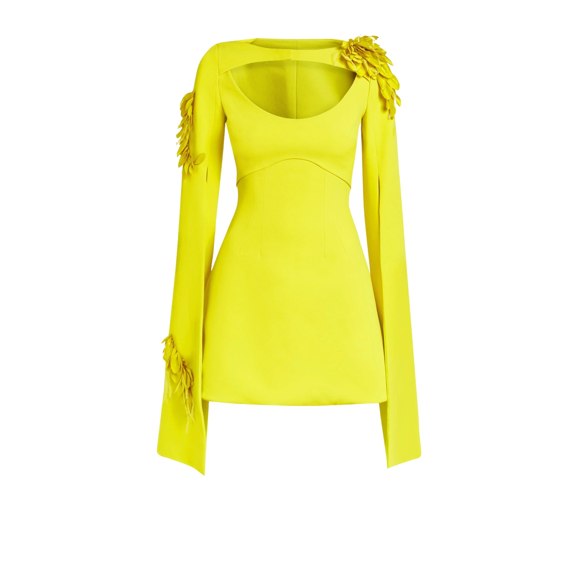 Safiyaa Mila Chartreuse Embroidered Short Dress41866 nobg Safiyaa Mila Chartreuse Embroidered Short Dress41866 nobg