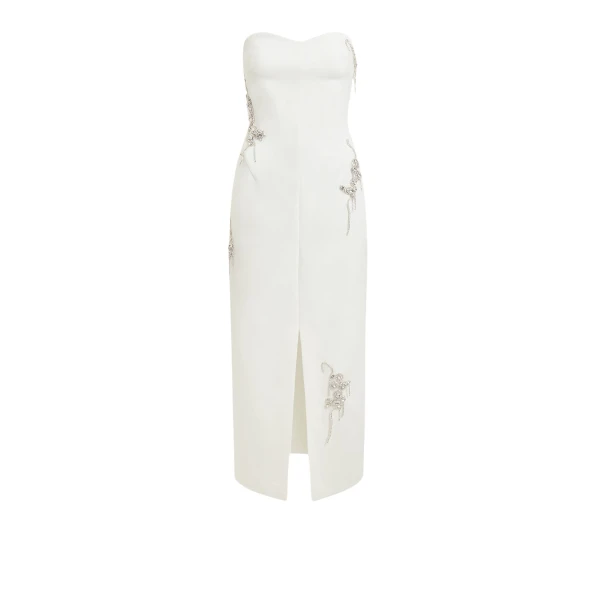 Safiyaa Peggie Ivory Embroidered Midi Dress41508 nobg
