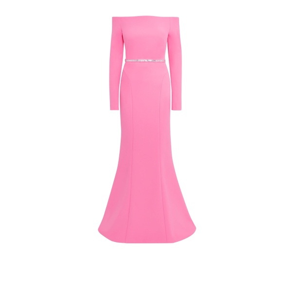 Safiyaa Rory Aurora Long Dress With Embroidered Belt86030 nobg