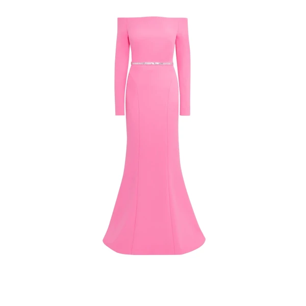 Safiyaa Rory Aurora Long Dress With Embroidered Belt86030 nobg