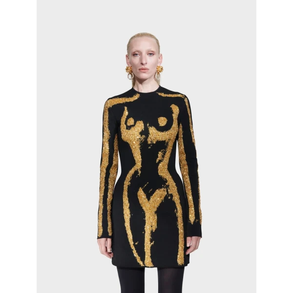 Beaded Trompe L’Oeil Dress - Image 5