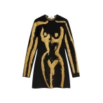 Schiaparelli Beaded Trompe LOeil Dress51967 nobg Schiaparelli Beaded Trompe LOeil Dress51967 nobg