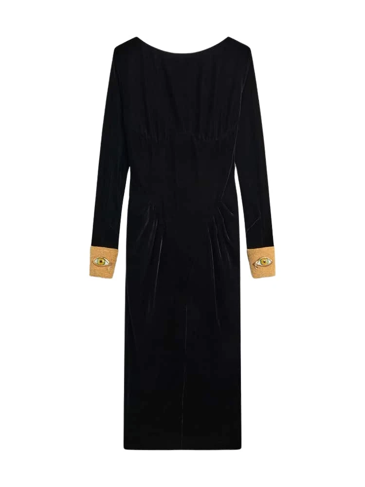 Schiaparelli Cuffed Velvet Dress60665 nobg Schiaparelli Cuffed Velvet Dress60665 nobg