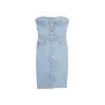 Schiaparelli Denim Bustier Bijoux Dress 616426 nobg