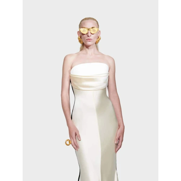 Draped Bustier Dress - Image 5