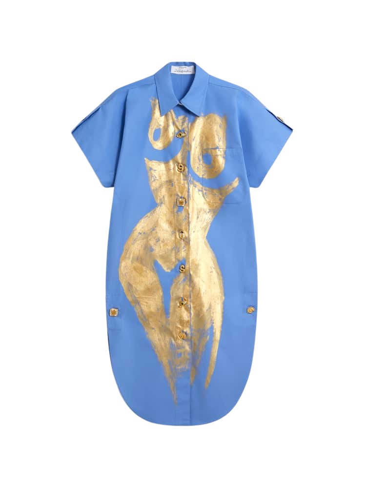 Schiaparelli Painted Trompe LOeil Shirt Dress79963 nobg