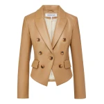 Veronica Beard Cooke Vegan Leather Dickey Jacket Veronica Beard Jackets