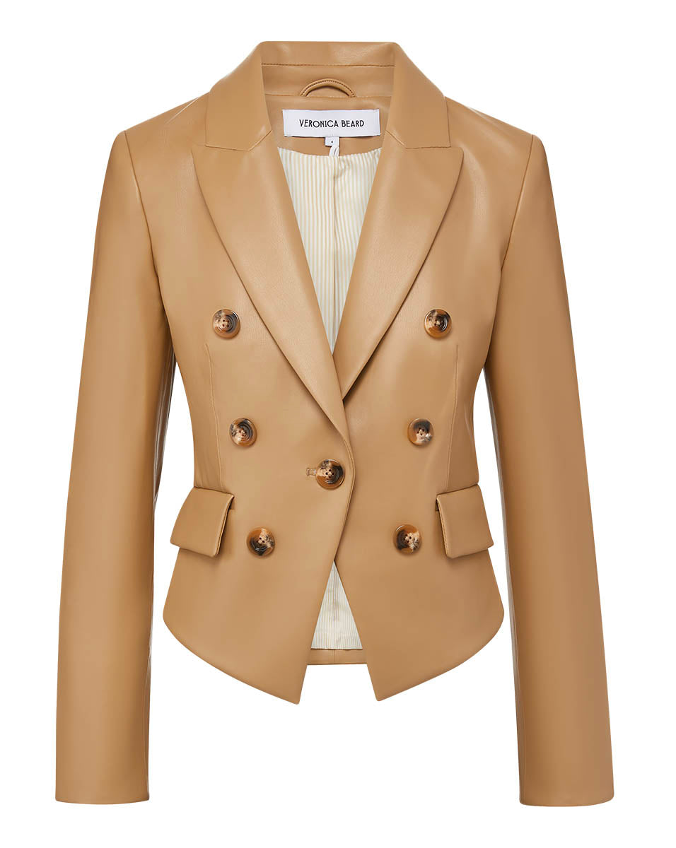 Veronica Beard Cooke Vegan Leather Dickey Jacket