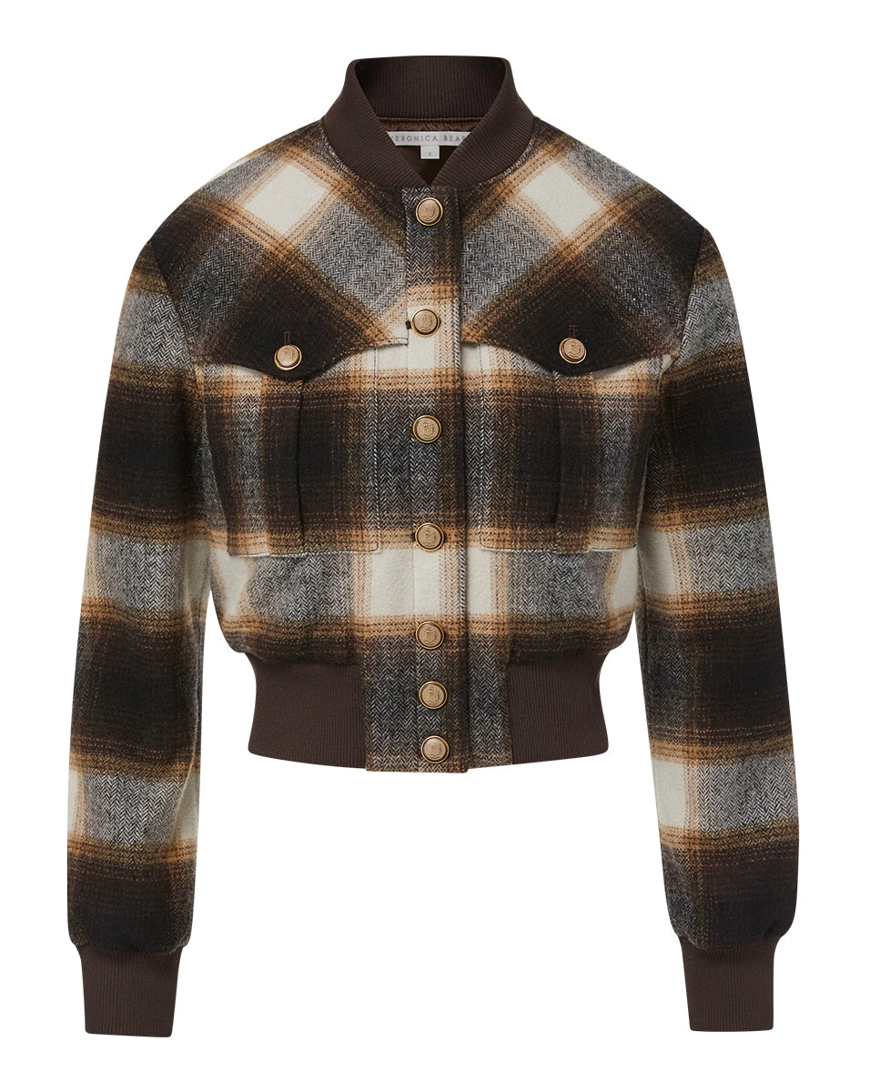 Veronica Beard Stanley Plaid Bomber Jacket Veronica Beard Jackets