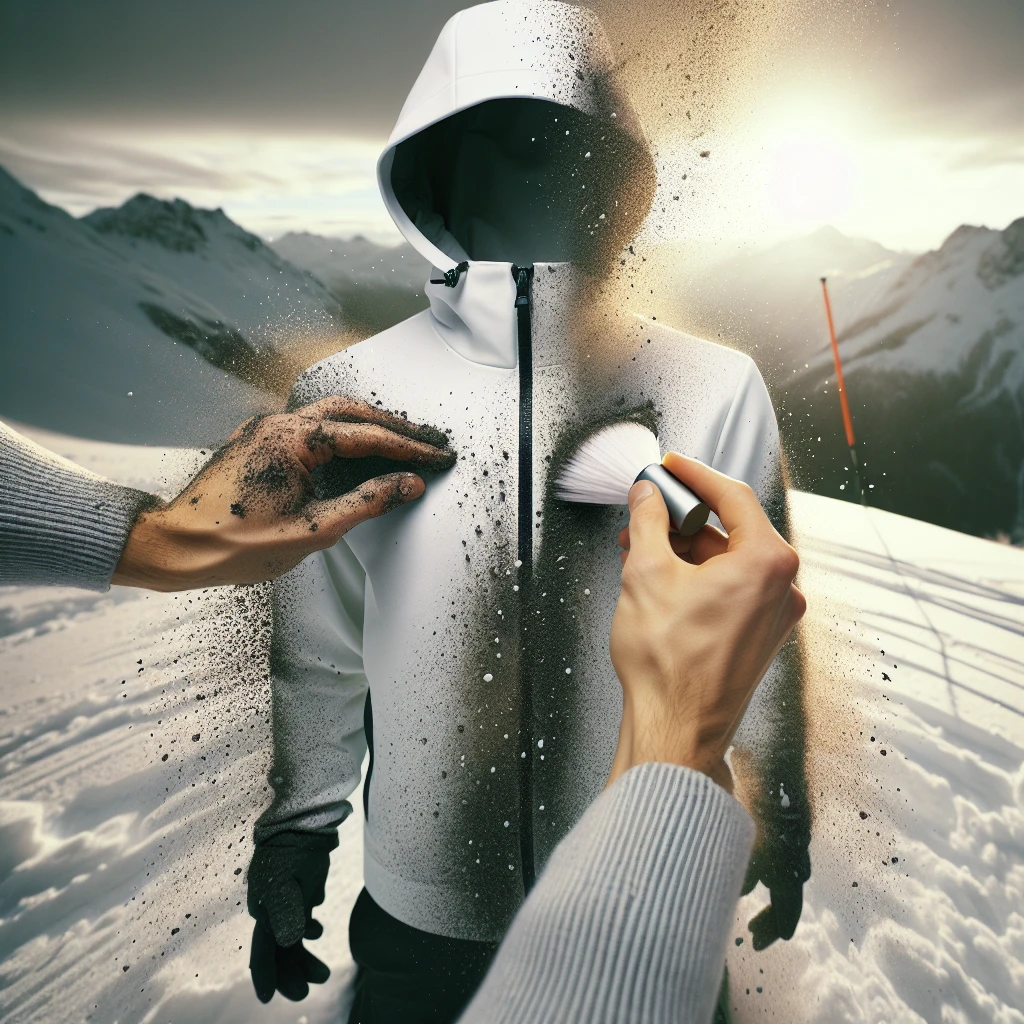 how to get dirt out of a white ski jacket