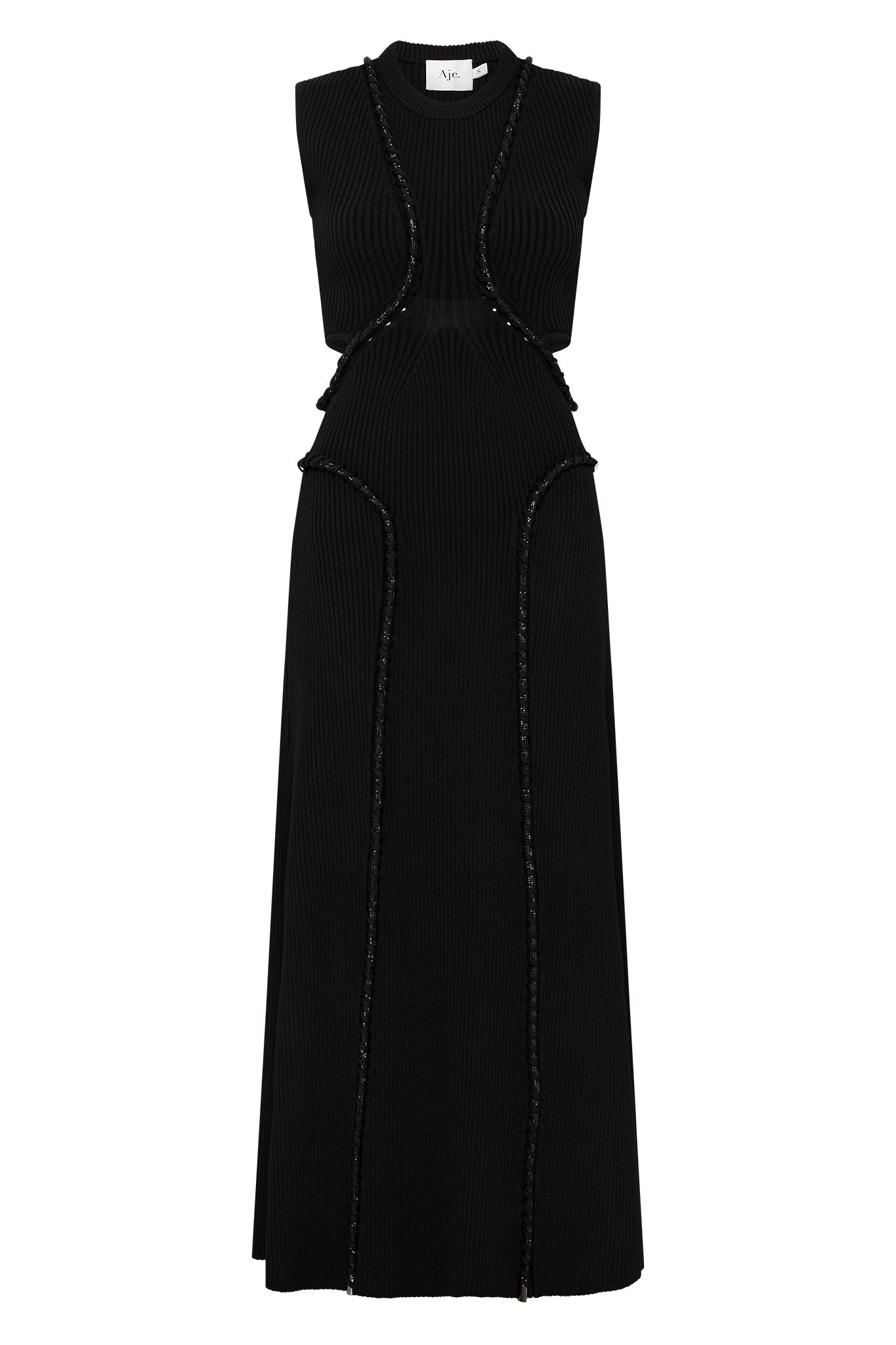Aje Arp Cut Out Knit Midi Dress