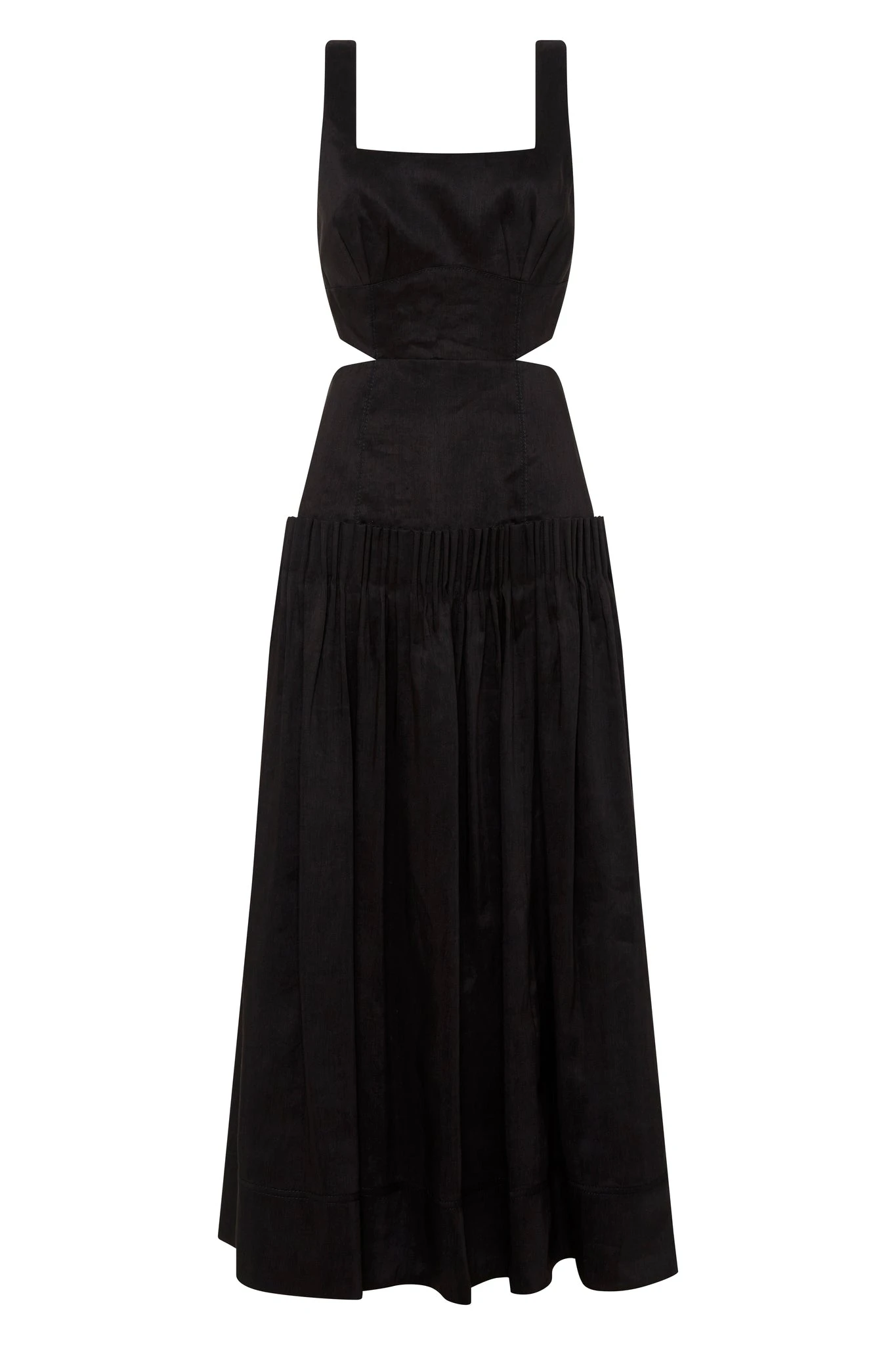 Aje-Audette-Pleated-Midi-Dress Aje Black dress