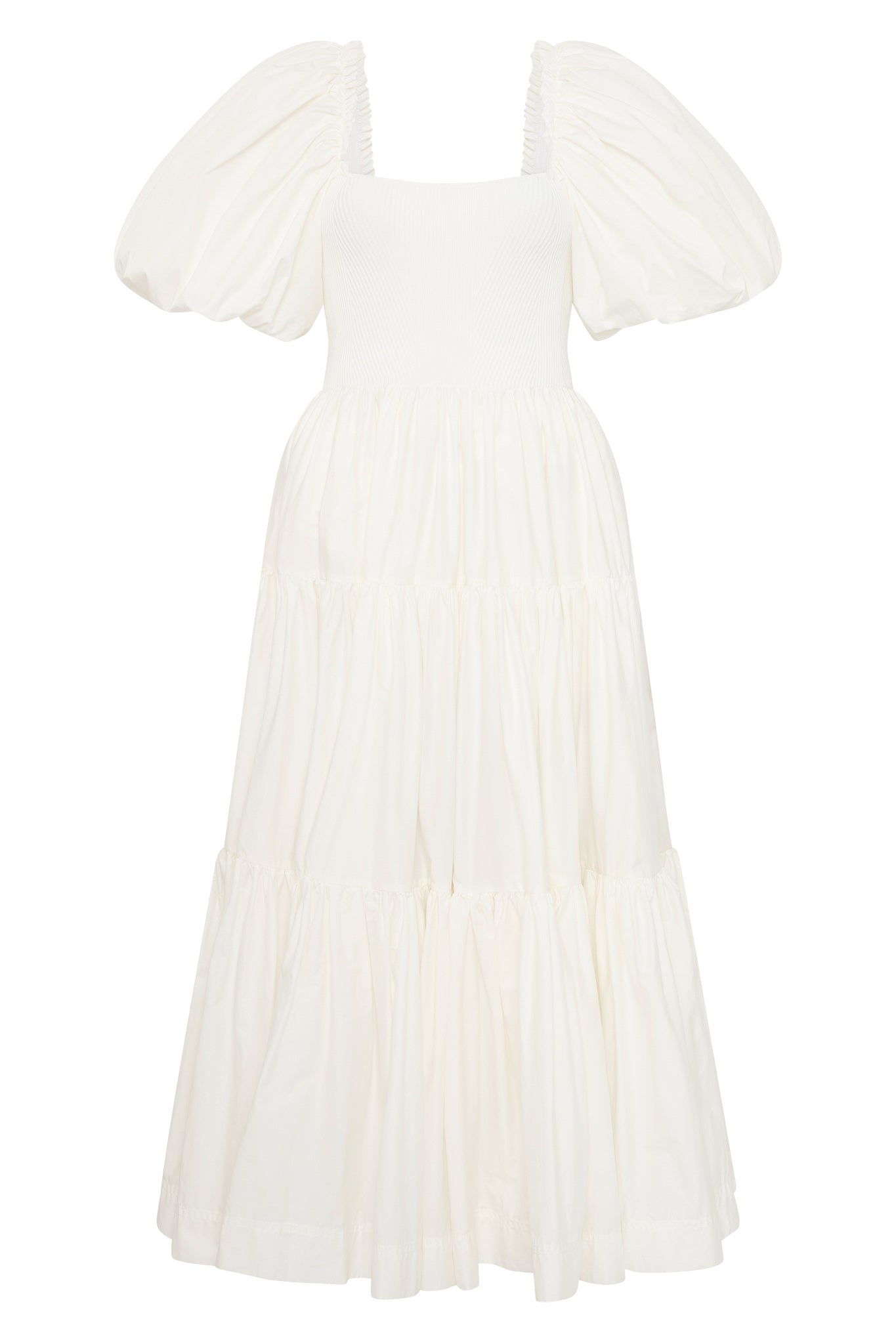 Aje Casa Puff Sleeve Midi Dress