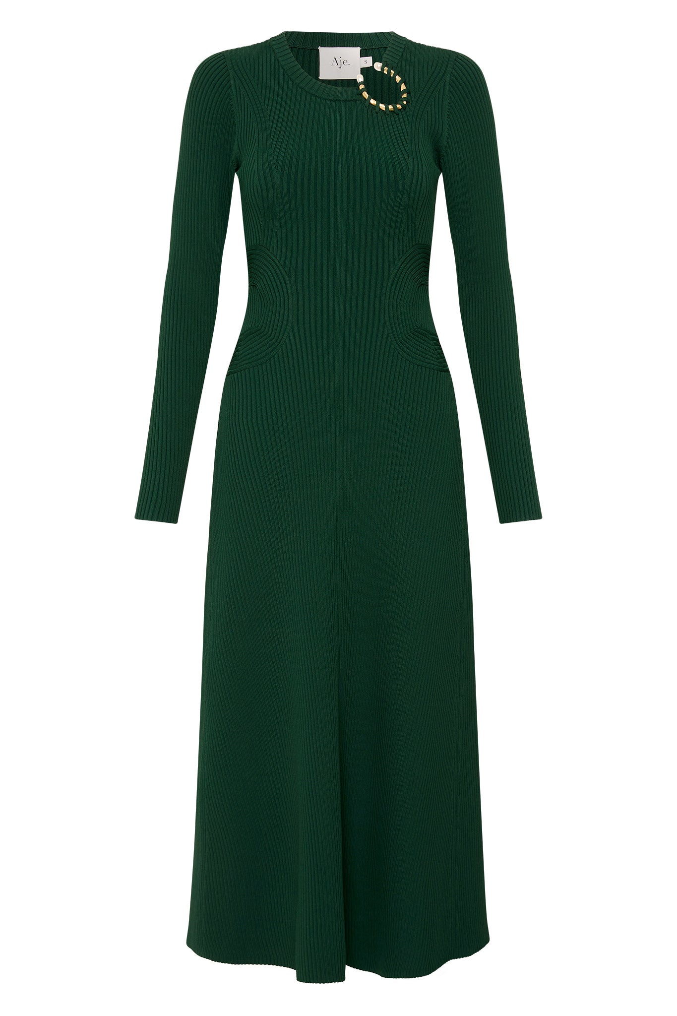 Aje Crescent Knit Midi Dress