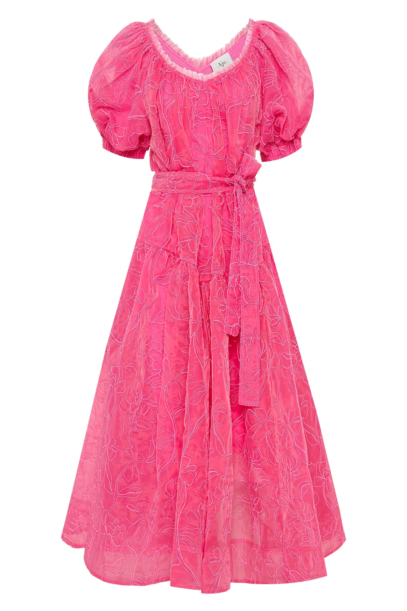 Aje-Evangeline-Cornelli-Midi-Dress Aje Pink dress