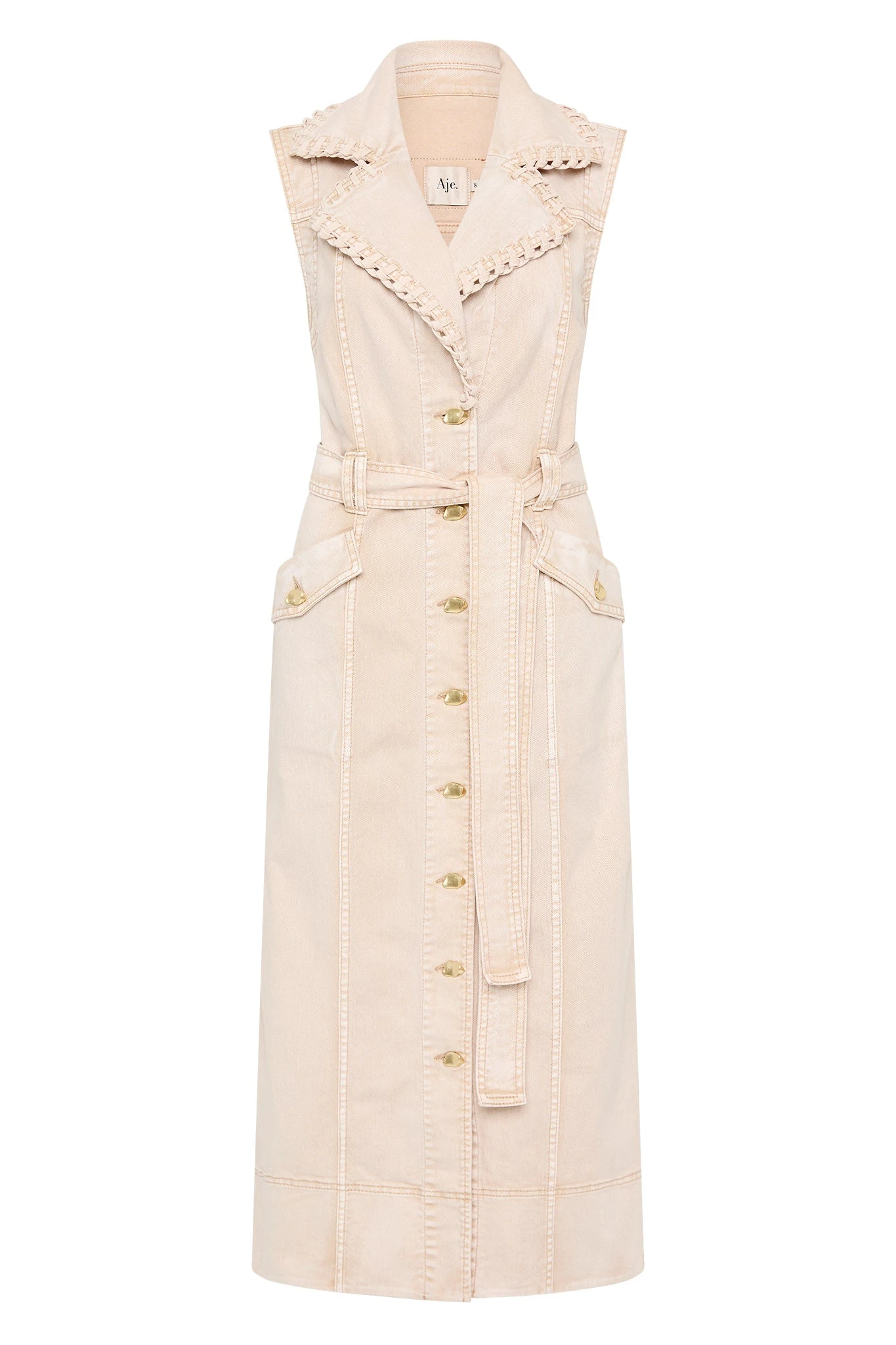 Aje-Lorah-Denim-Midi-Dress Aje Brown dress
