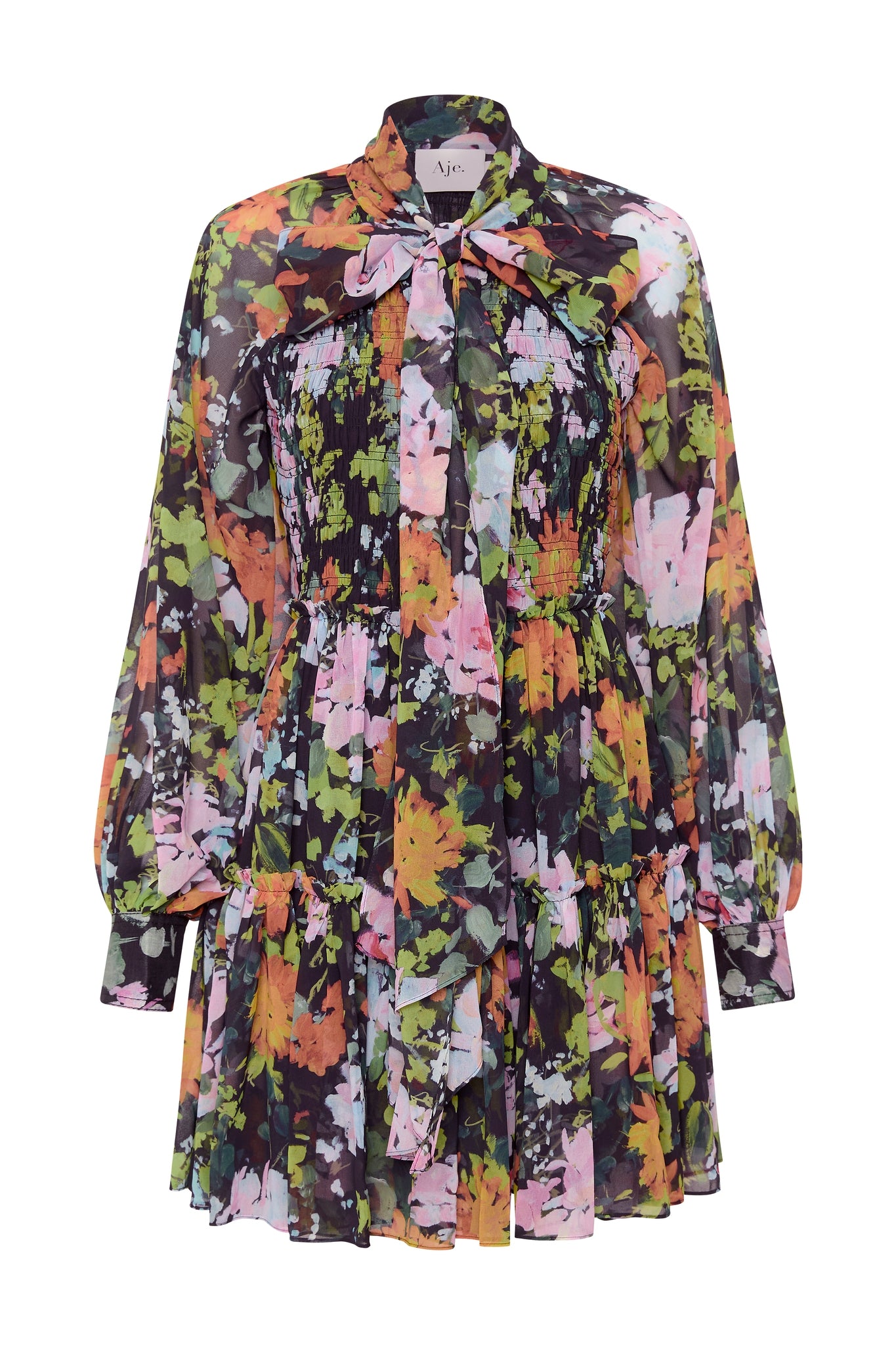 Aje Marlowe Shirred Mini Dress