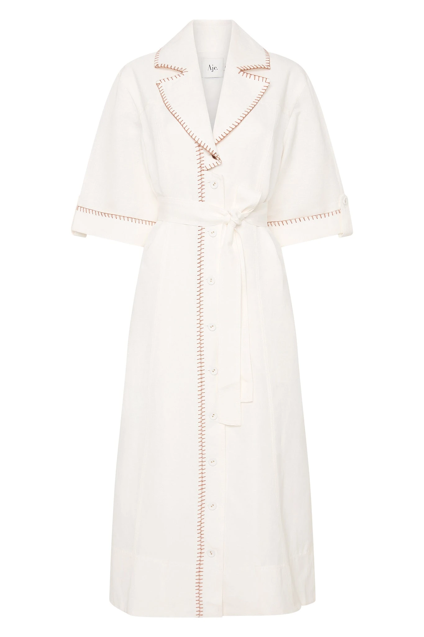 Aje-Sahira-Barbstitch-Midi-Dress Aje Ivory dress