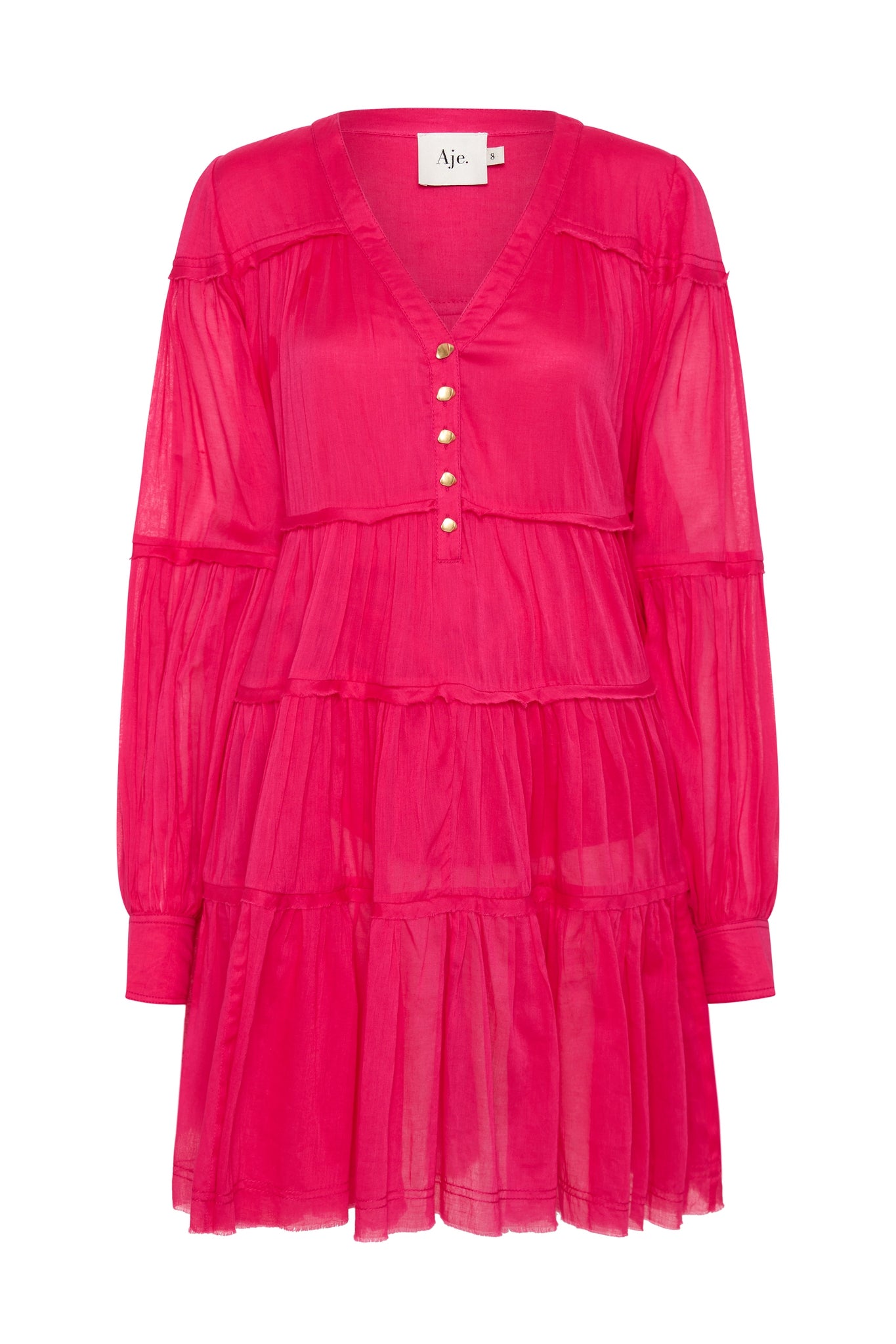 Aje Sally Tiered Plunge Mini Dress