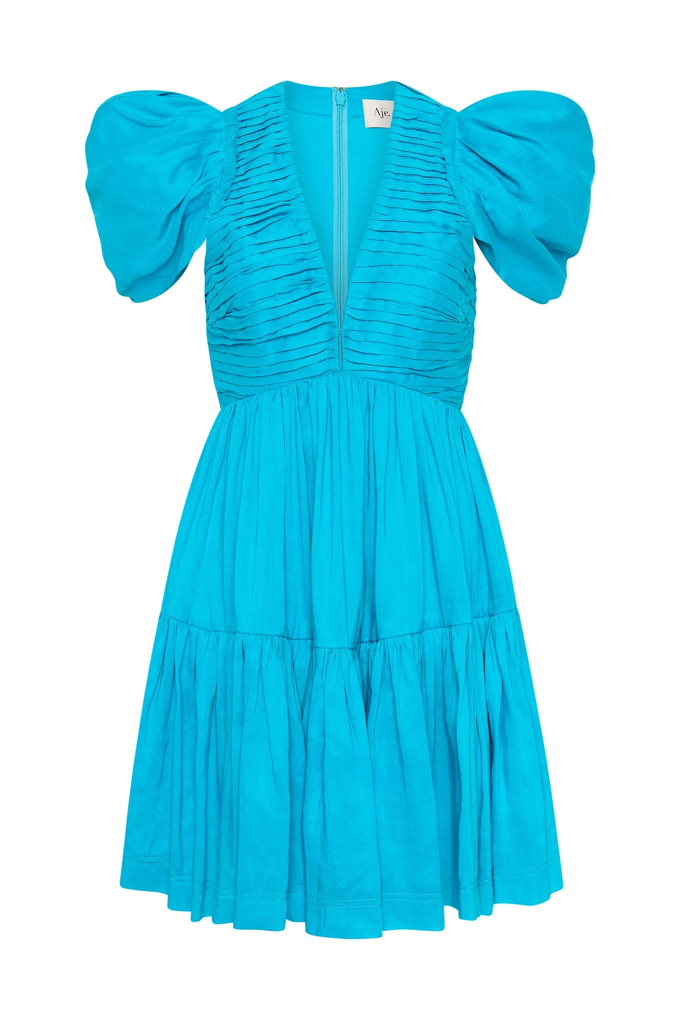Aje-Severine-Tiered-Mini-Dress Aje Blue dress