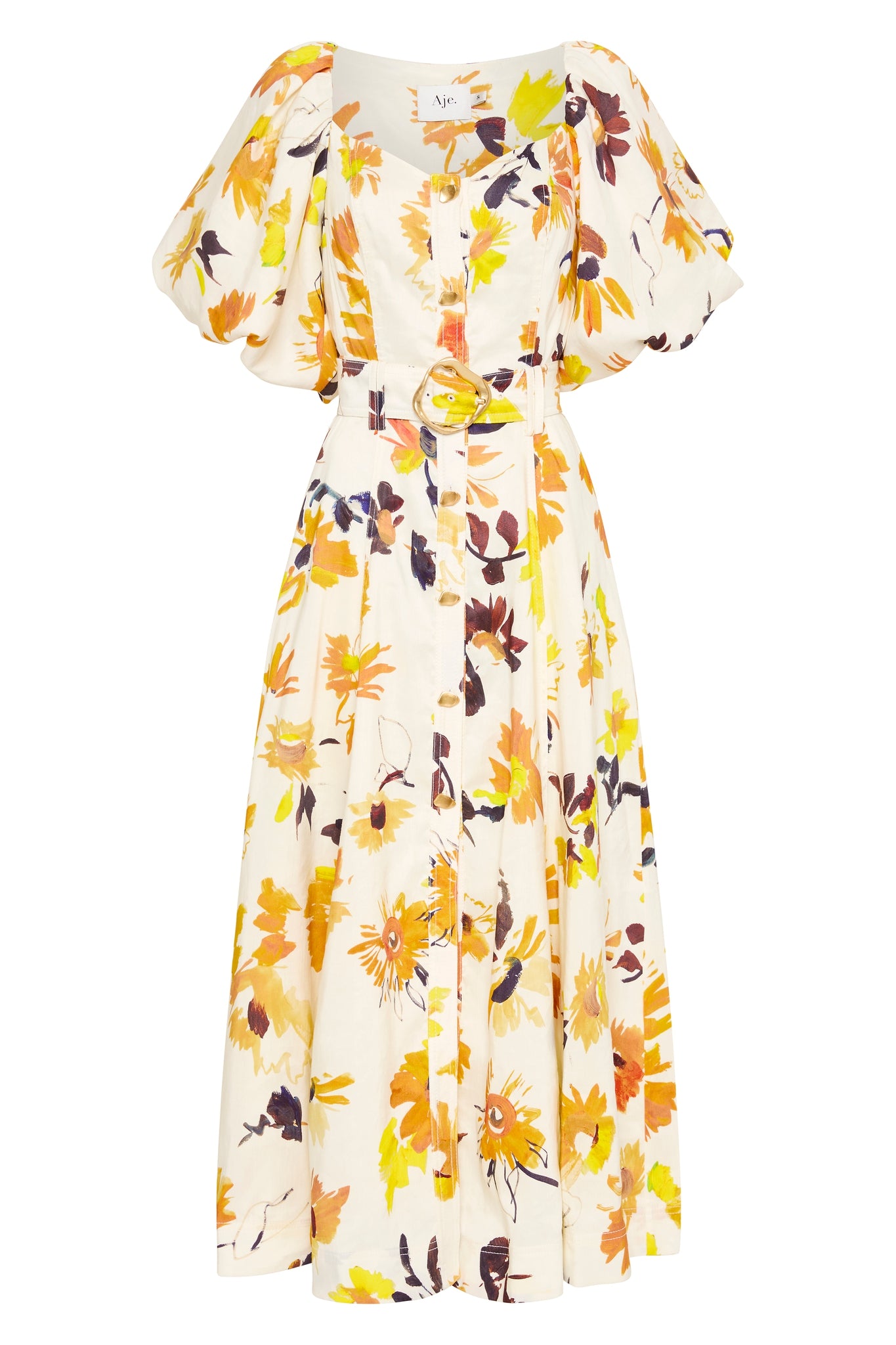 Aje Soleil Belted Midi Dress
