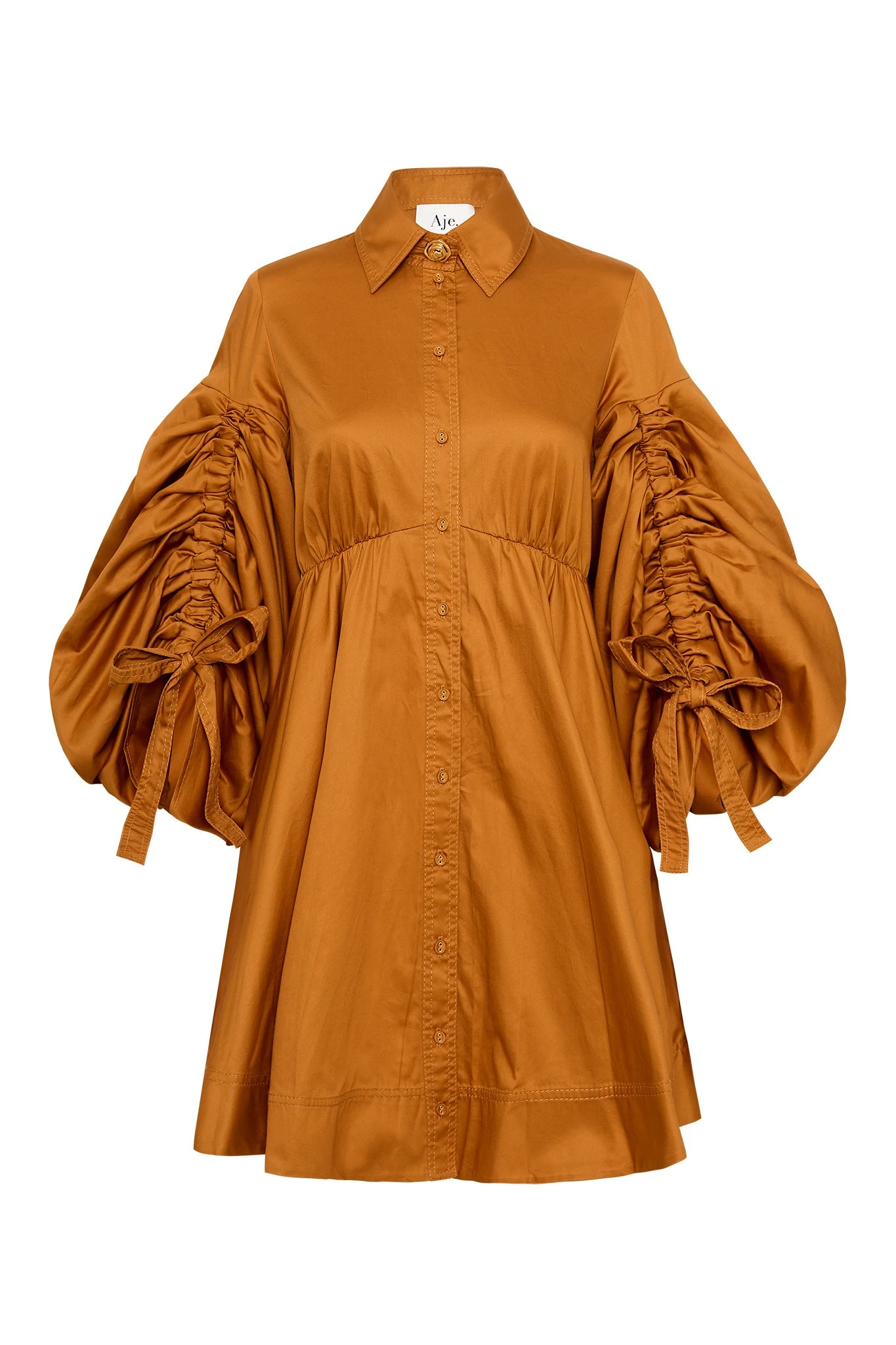 Aje-Utopia-Drawstring-Mini-Dress Aje Brown dress