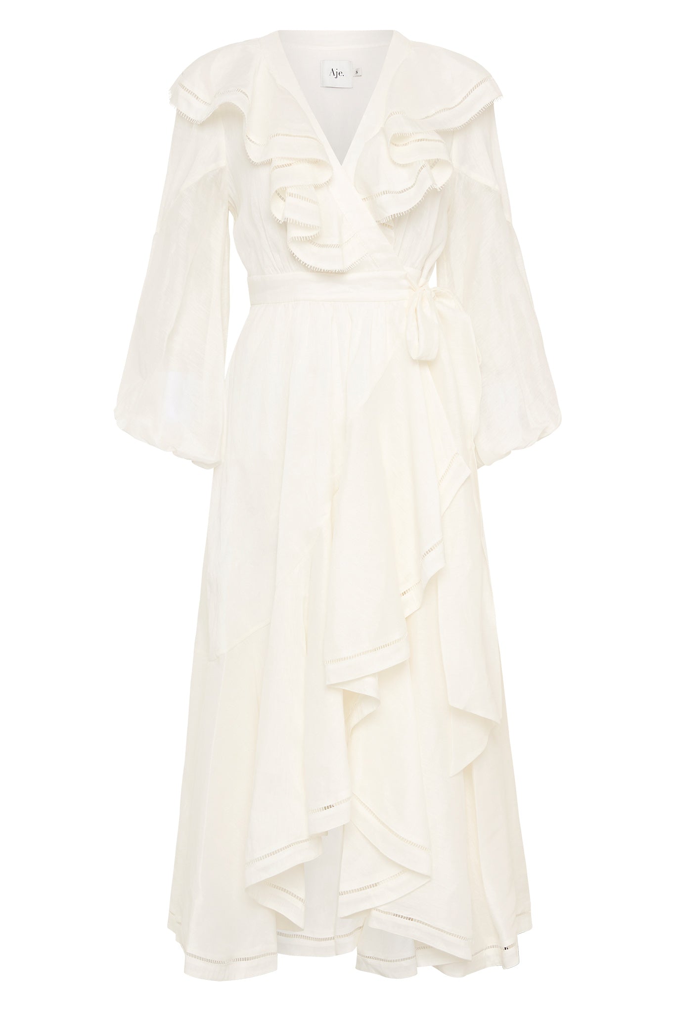 Aje Zoe Ruffle Wrap Midi Dress