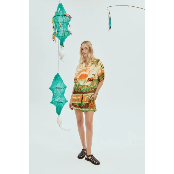Alemais Bungalow Oversized Linen Shirt