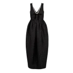 Alexandra-Pijut-Rainey-Dress-In-Black-Floral-Brocade Alexandra Pijut Rainey Dress In Black Floral Brocade