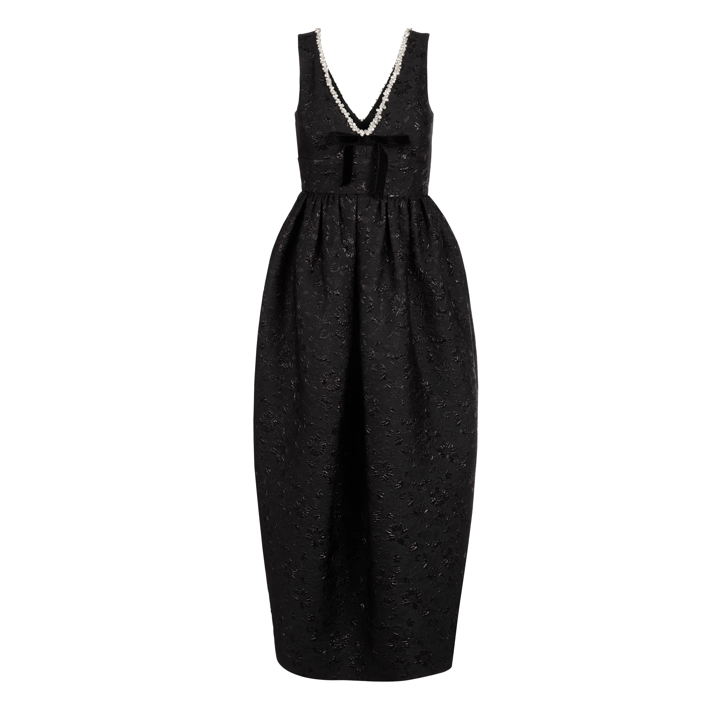 Alexandra-Pijut-Rainey-Dress-In-Black-Floral-Brocade Alexandra Pijut Rainey Dress In Black Floral Brocade