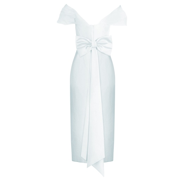 Alexandra Pijut Sylvie Dress In Ice Blue Silk Wool