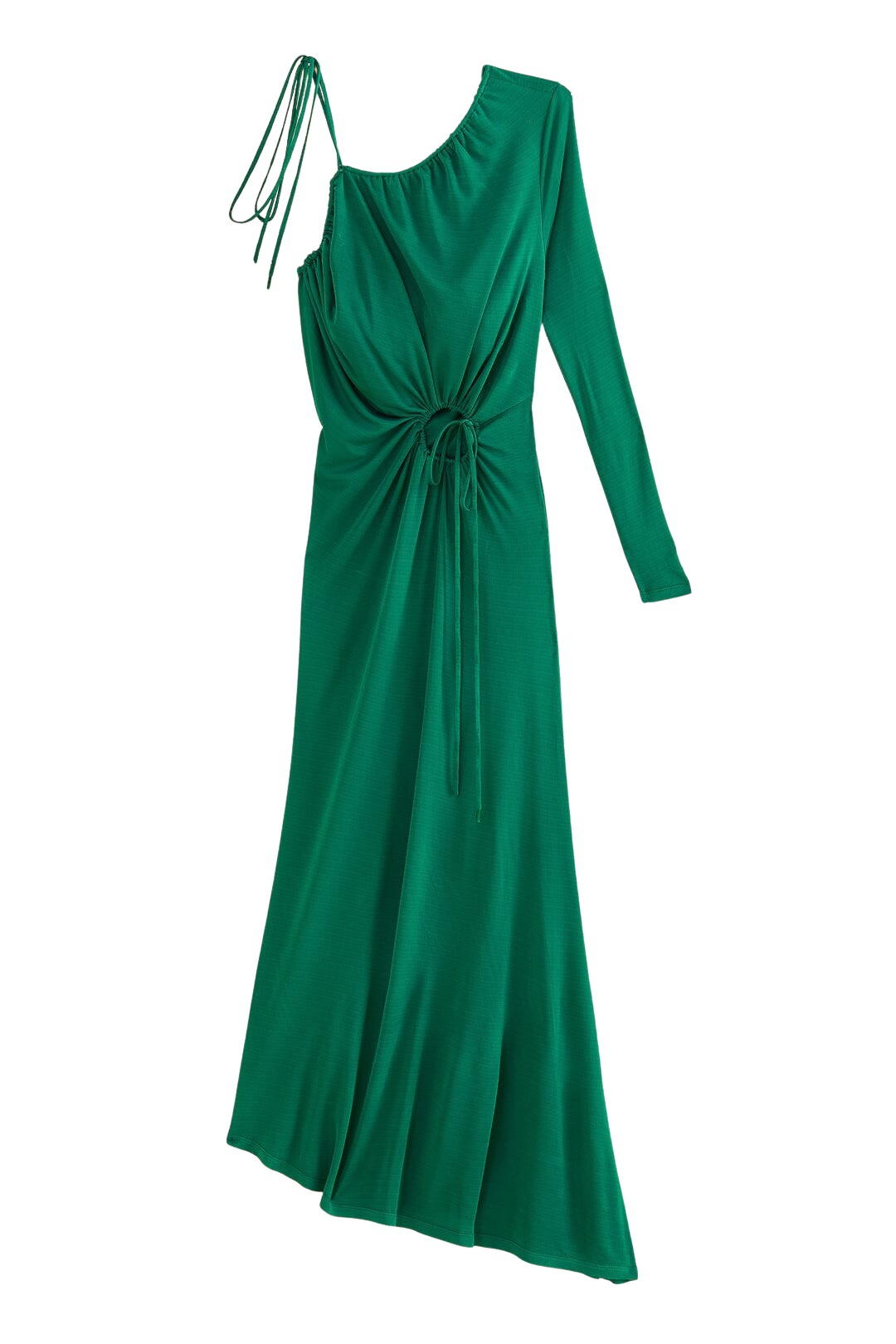 Farm Rio Emerald One Shoulder Midi Dress