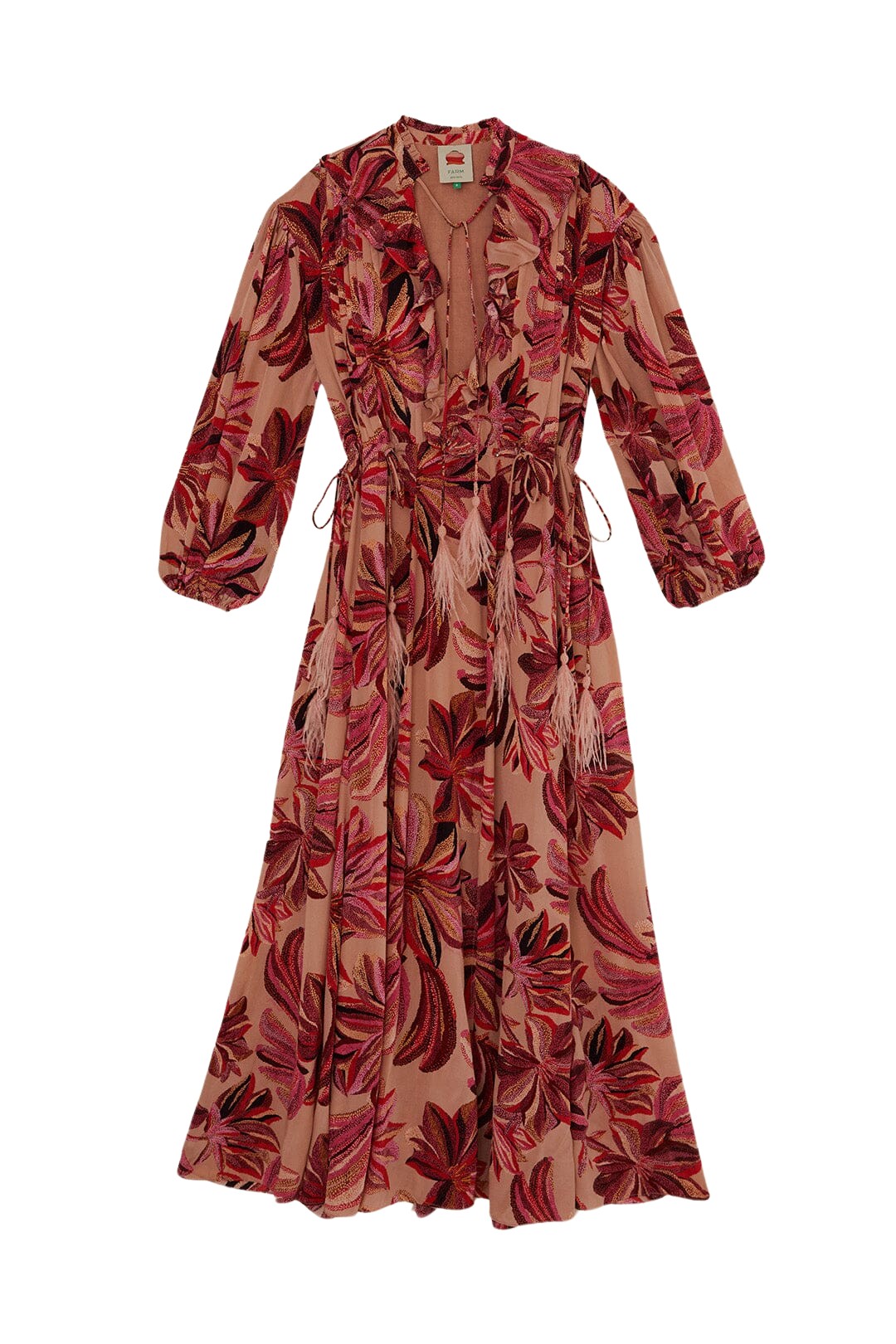Farm Rio Floral Tapestry V Neck Maxi Dress