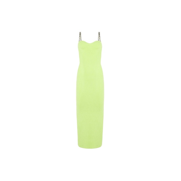 Galvan London Globe Chain Wave Dress Lime14033 nobg