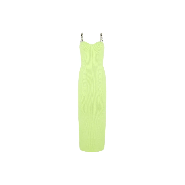 Galvan London Globe Chain Wave Dress Lime14033 nobg
