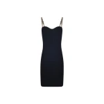 Galvan London Globe Chain Wave Mini Dress Black53708 nobg