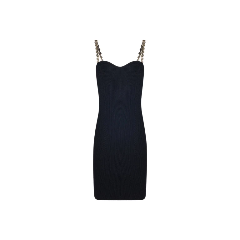 Galvan London Globe Chain Wave Mini Dress Black53708 nobg