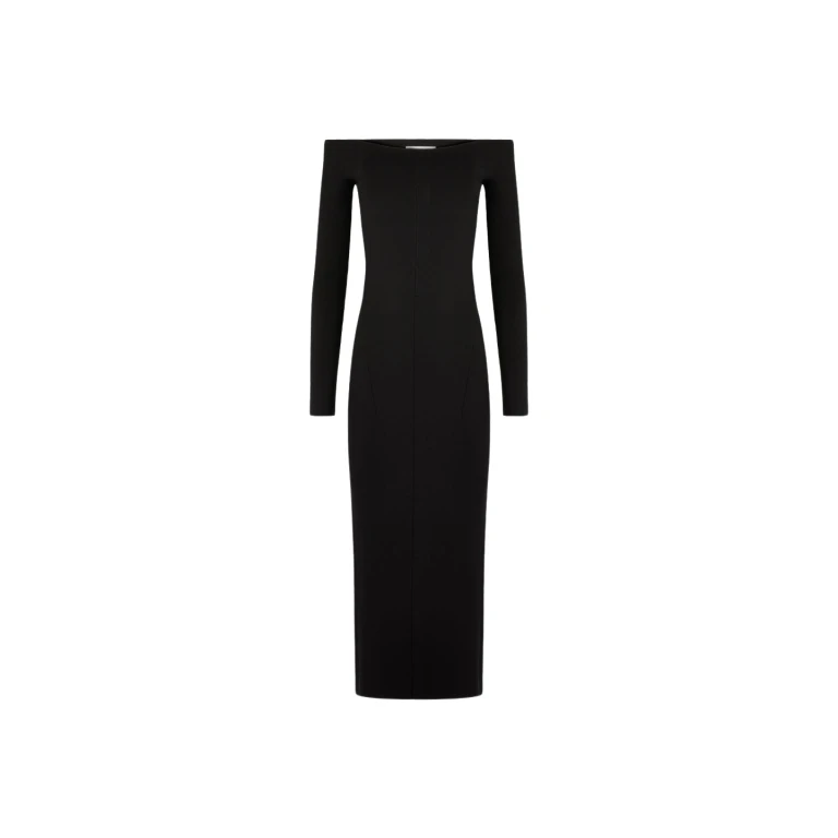 Galvan London Long Sleeve Aphrodite Dress Black73101 nobg