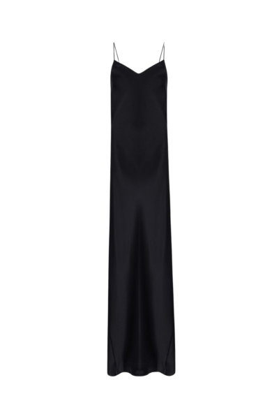 Galvan London Satin V Neck Slip Dress Black13015 nobg