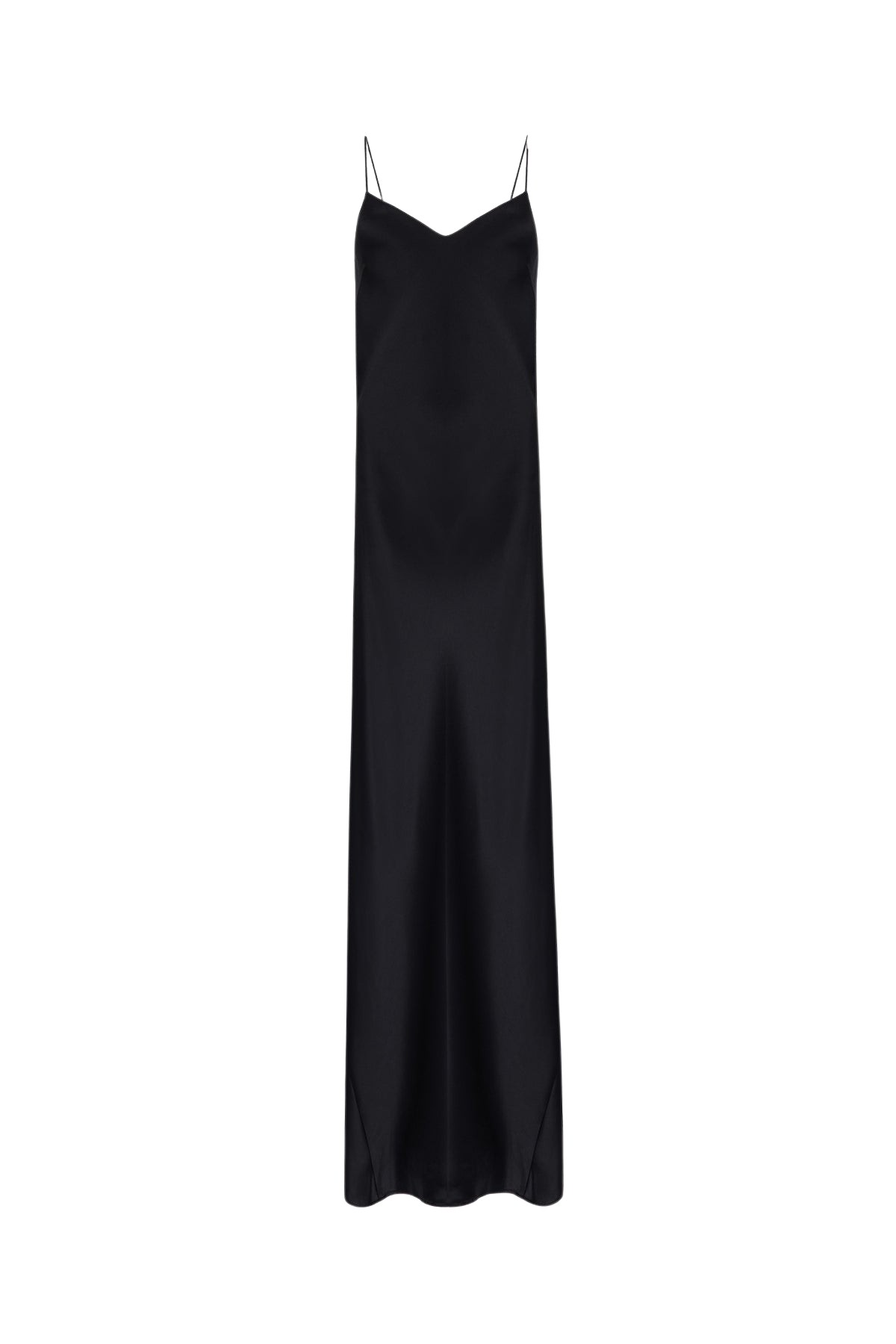 Galvan London Satin V-Neck Slip Dress – Black