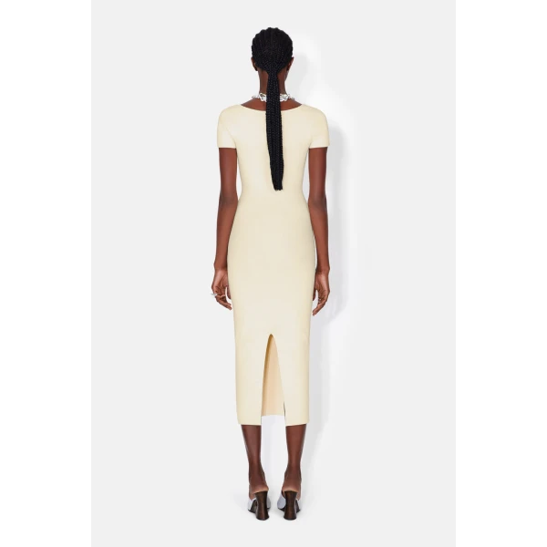 Short Sleeve Gaia Dress - Creme