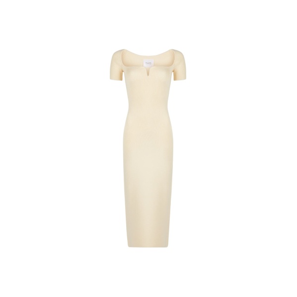 Galvan London Short Sleeve Gaia Dress Creme63367 nobg