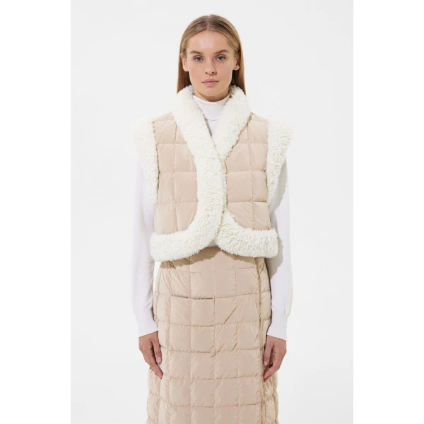 Ienki Ienki Cropped Keptar Vest Powder Ivory, view 3