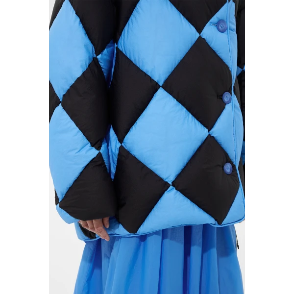 Diamond Cozy Queen Jacket Micro Bright Blue+Micro Black - Image 8