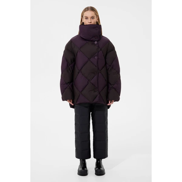 Ienki Ienki Diamond Cozy Queen Jacket Micro Pomegranate + Micro Brown, view 2